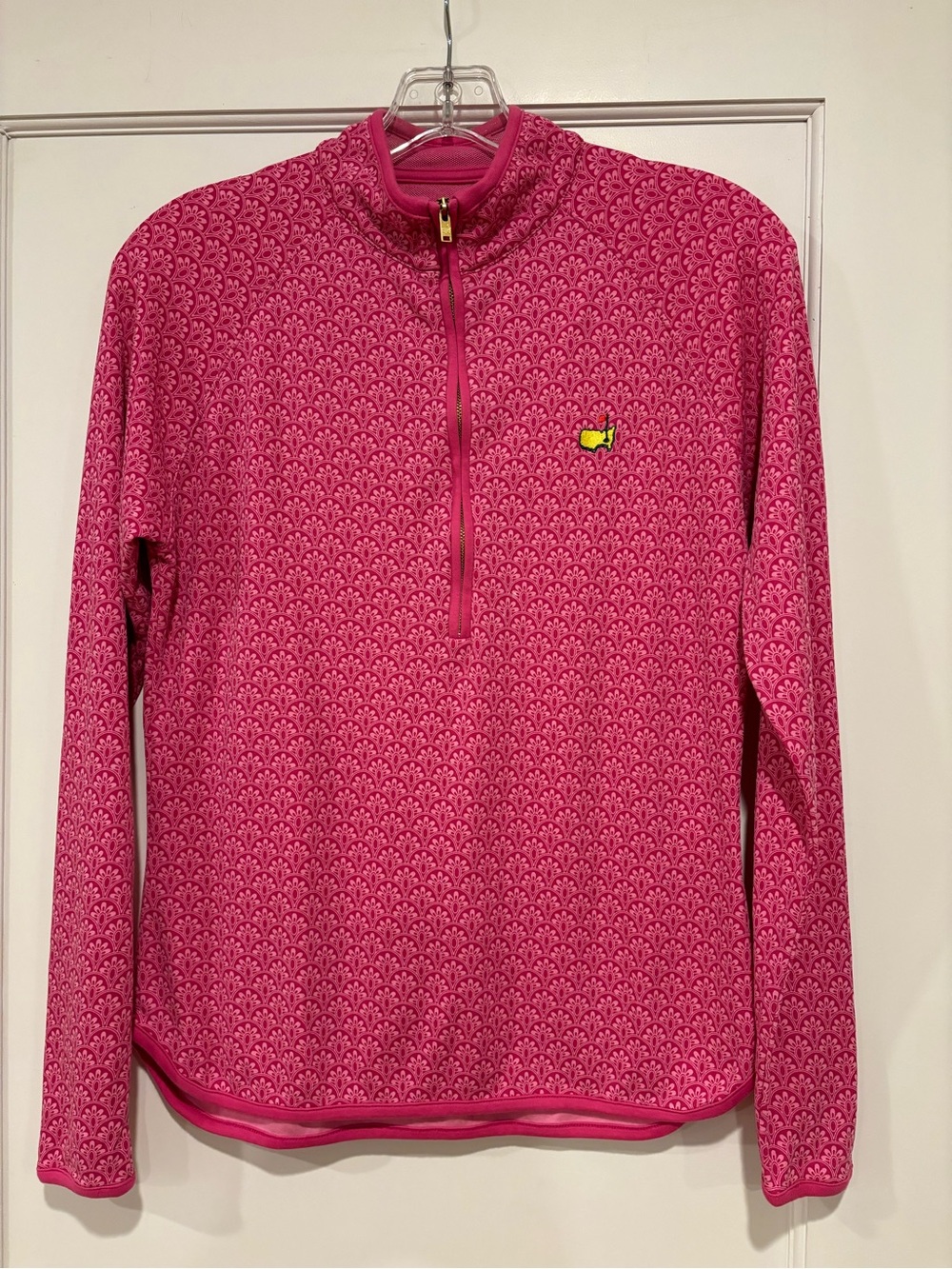 Magnolia Lane Womens Masters Tech Performance Quarter Zip Top Pink Size Small